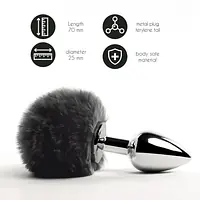 Анальна пробка FeelzToys - Bunny Tails Butt Plug Black - Master