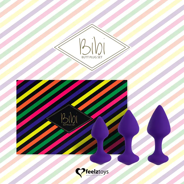 Набір силіконових анальних пробок FeelzToys - Bibi Butt Plug Set 3 pcs Purple - Master