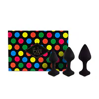 Набір силіконових анальних пробок FeelzToys - Bibi Butt Plug Set 3 pcs Black - Master