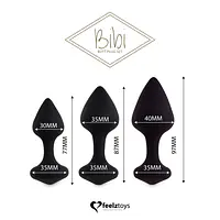 Набір силіконових анальних пробок FeelzToys - Bibi Butt Plug Set 3 pcs Black - Master