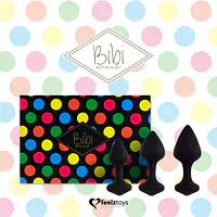 Набір силіконових анальних пробок FeelzToys - Bibi Butt Plug Set 3 pcs Black - Master