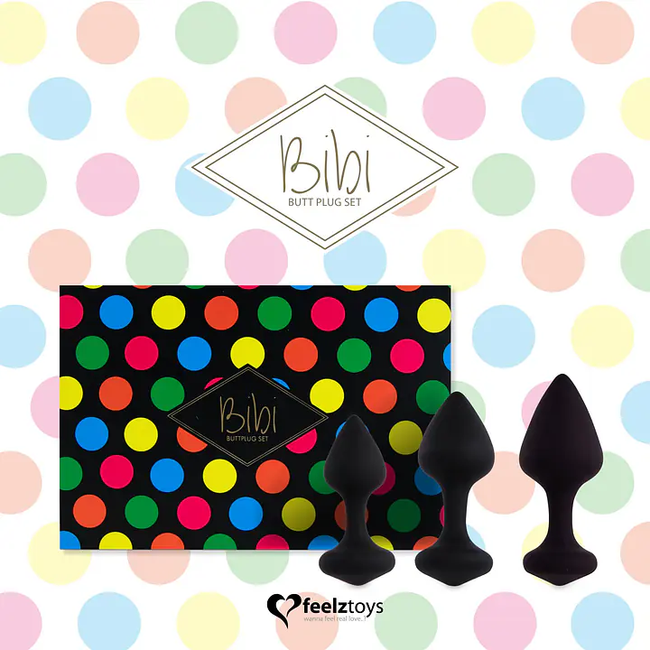 Набір силіконових анальних пробок FeelzToys - Bibi Butt Plug Set 3 pcs Black - Master