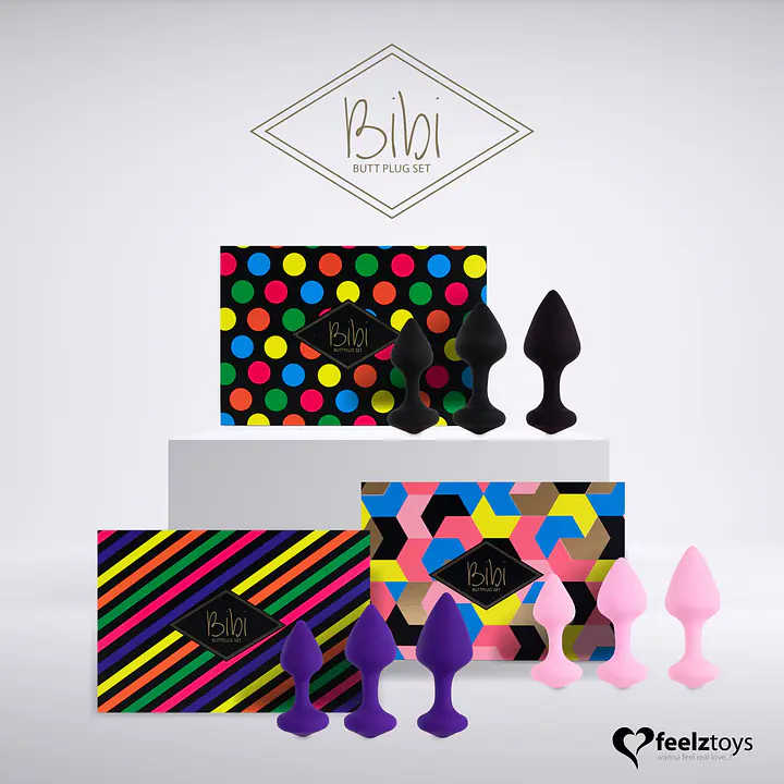 Набір силіконових анальних пробок FeelzToys - Bibi Butt Plug Set 3 pcs Black - Master
