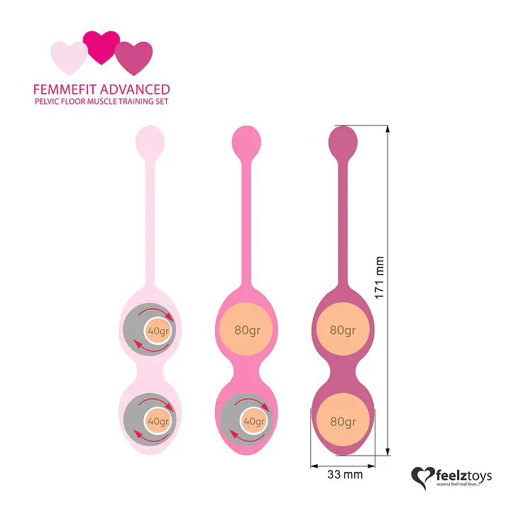 Набір вагінальних кульок для просунутих FeelzToys - FemmeFit Advanced Pelvic Muscle Training Set - Master