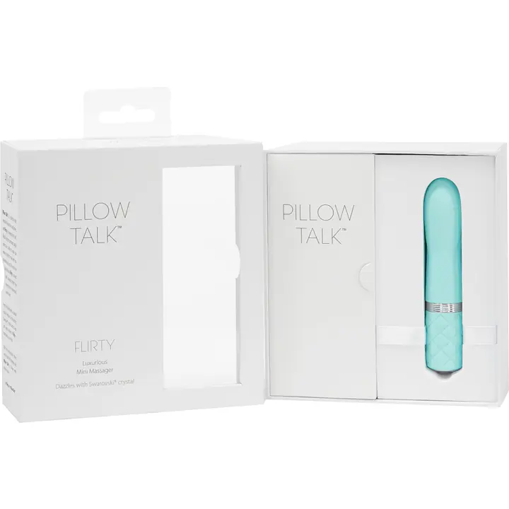 Розкішний вібратор PILLOW TALK - Flirty Teal з кристалом Сваровські, гнучка голівка - Master