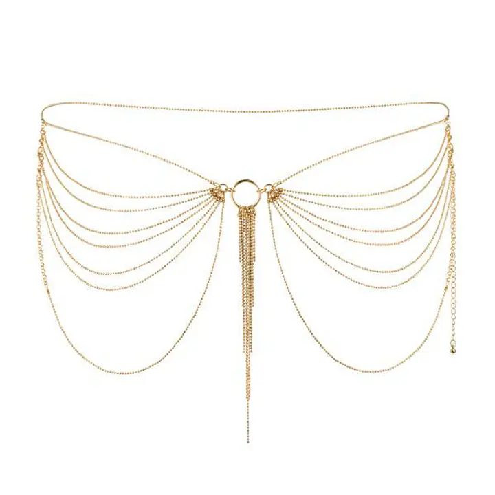 Ланцюжок на трусики або ліф Bijoux Indiscrets MAGNIFIQUE Waist Chain - Gold, прикраса на тіло - Master