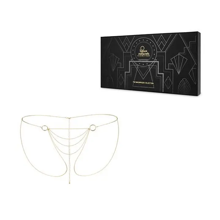 Ланцюжок-трусики Bijoux Indiscrets Magnifique Bikini Chain – Gold, прикраса для тіла - Master