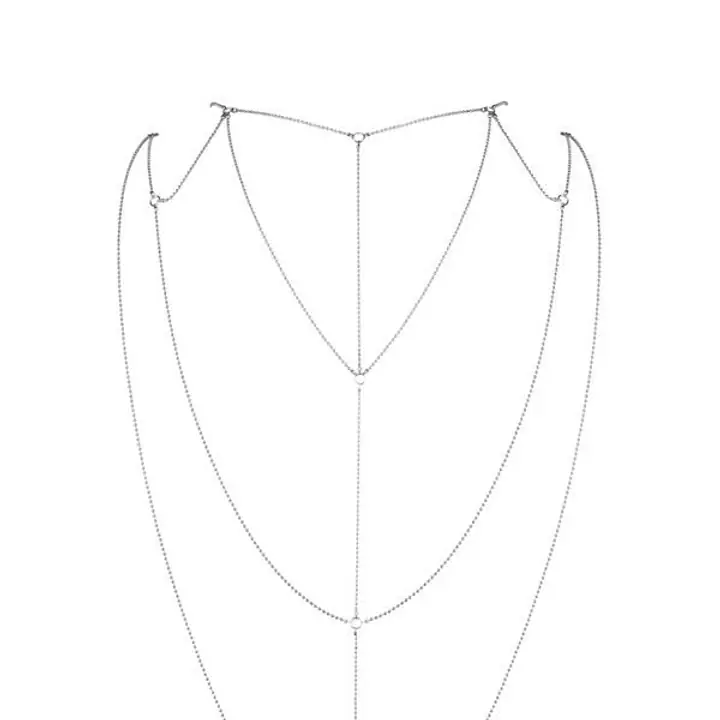 Ланцюжок для спини Bijoux Indiscrets Magnifique Back and Cleavage Chain - Silver, прикраса для тіла - Master