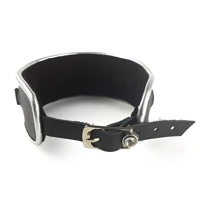 Ошейник из натуральной кожи со стразами и кольцом Art of Sex -  Collar Ring - Master