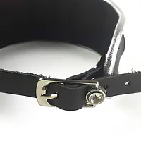 Ошейник из натуральной кожи со стразами и кольцом Art of Sex -  Collar Ring - Master
