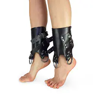 Поножі-манжети для підвісу за ноги Art of Sex – Leg Cuffs For Suspension, чорні, натуральна шкіра - Master