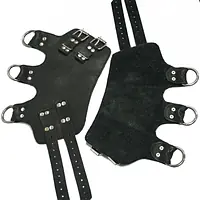 Поножі-манжети для підвісу за ноги Art of Sex – Leg Cuffs For Suspension, чорні, натуральна шкіра - Master