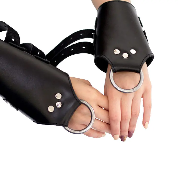 Манжети для підвісу за руки Art of Sex – Kinky Hand Cuffs For Suspension, чорні, натуральна шкіра - Master