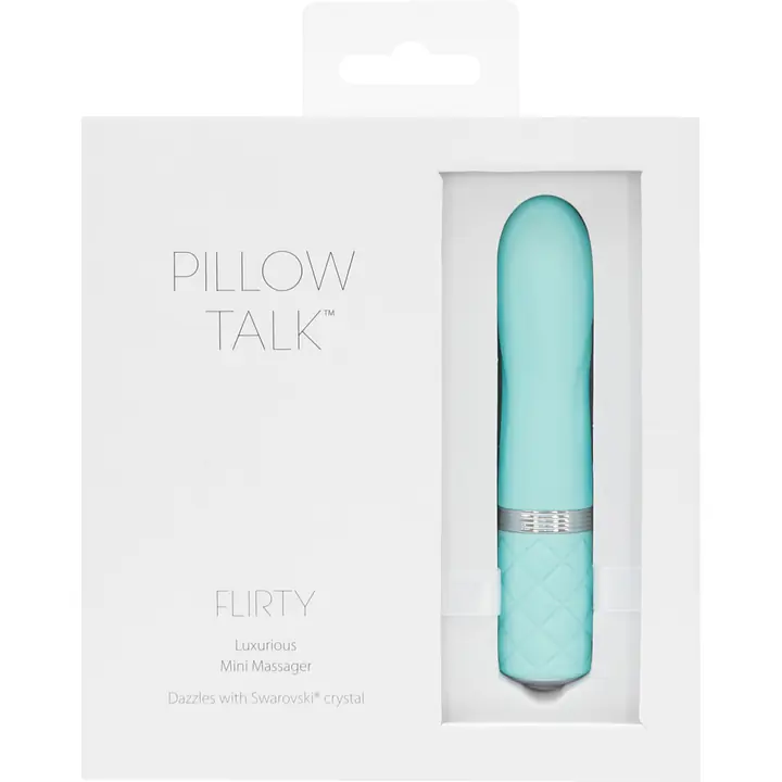 Розкішний вібратор PILLOW TALK - Flirty Teal з кристалом Сваровські, гнучка голівка - Master
