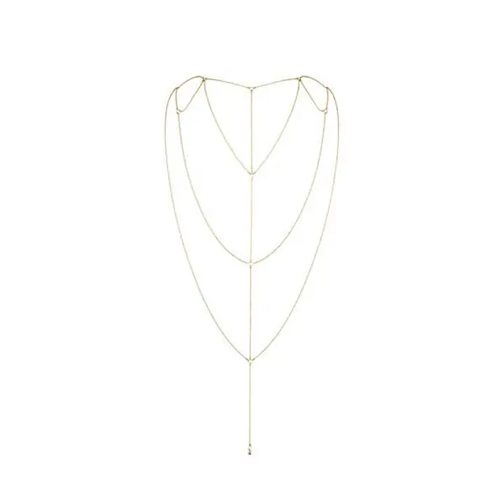 Ланцюжок для спини Bijoux Indiscrets Magnifique Back and Cleavage Chain - Gold, прикраса для тіла - Master