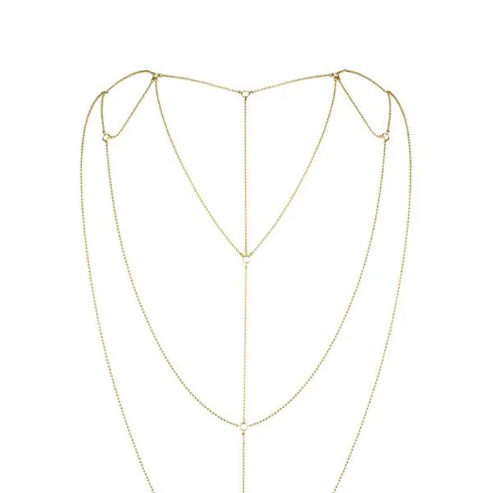 Ланцюжок для спини Bijoux Indiscrets Magnifique Back and Cleavage Chain - Gold, прикраса для тіла - Master