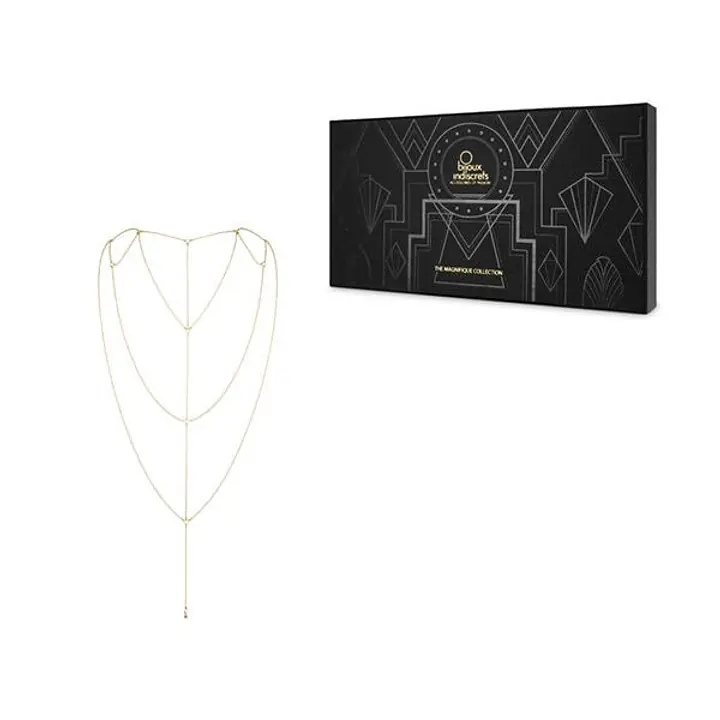 Ланцюжок для спини Bijoux Indiscrets Magnifique Back and Cleavage Chain - Gold, прикраса для тіла - Master