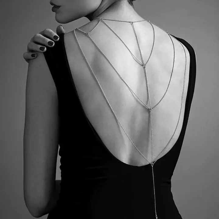 Ланцюжок для спини Bijoux Indiscrets Magnifique Back and Cleavage Chain - Gold, прикраса для тіла - Master