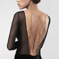 Ланцюжок для спини Bijoux Indiscrets Magnifique Back and Cleavage Chain - Gold, прикраса для тіла - Master