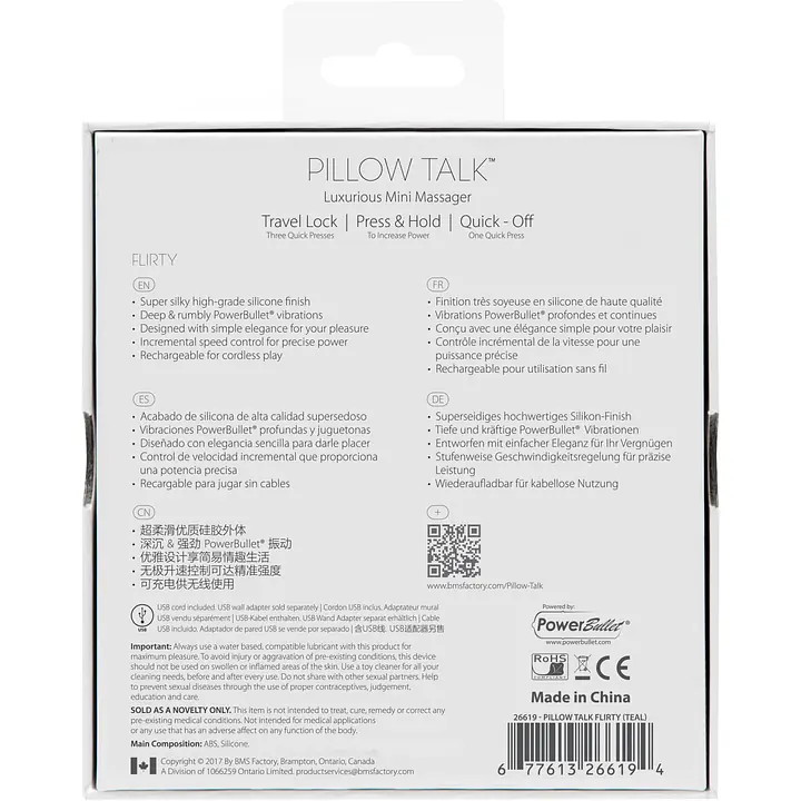 Розкішний вібратор PILLOW TALK - Flirty Teal з кристалом Сваровські, гнучка голівка - Master