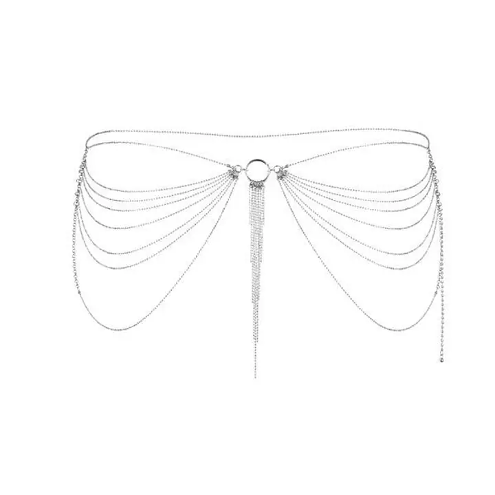 Ланцюжок трусики або ліф Bijoux Indiscrets Magnifique Waist Chain - silver, прикраса на тіло - Master