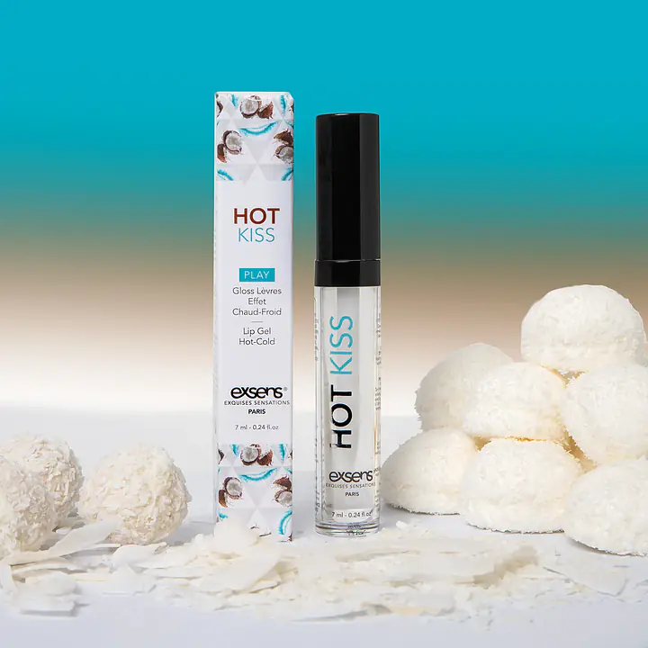 Стимулювальний блиск для губ EXSENS Coconut Hot Kiss 7 мл, зігріває та охолоджує - Master