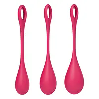Набір йоні намистин Satisfyer Yoni Power 1 Red, діаметр 2-2,5-3см, вага 22-46-74гр - Master