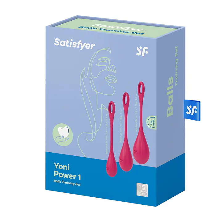 Набір йоні намистин Satisfyer Yoni Power 1 Red, діаметр 2-2,5-3см, вага 22-46-74гр - Master