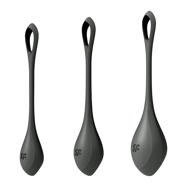 Набір йоні намистин Satisfyer Yoni Power 2 Black, діаметр 2-2,5-3см, маса 22-44-73 г - Master