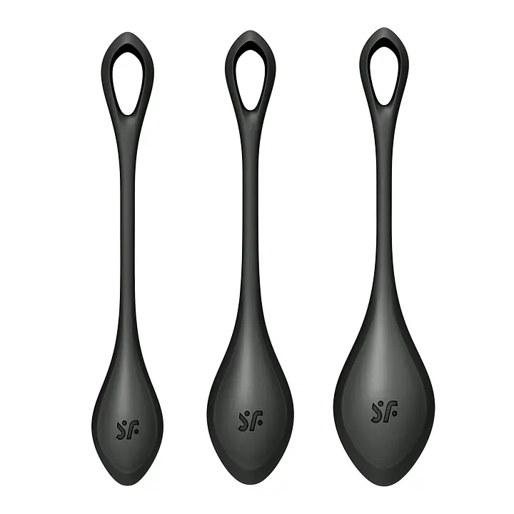 Набір йоні намистин Satisfyer Yoni Power 2 Black, діаметр 2-2,5-3см, маса 22-44-73 г - Master