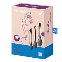 Набір йоні намистин Satisfyer Yoni Power 2 Black, діаметр 2-2,5-3см, маса 22-44-73 г - Master