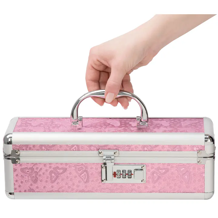 Кейс для зберігання секс-іграшок BMS Factory - The Toy Chest Lokable Vibrator Case Pink з кодовим за - Master