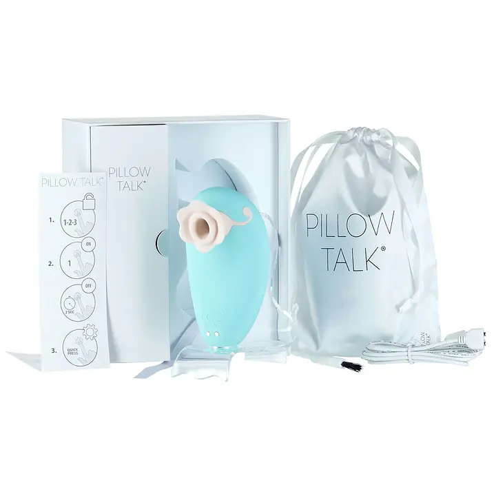 Розкішний вакуумний кліторальний стимулятор Pillow Talk - Dreamy Teal із кристалом Swarovski - Master