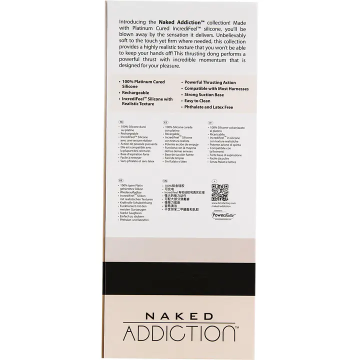 Фалоімітатор з пульсацією Naked ADDICTION Dominic 9″ Vanilla, пульт ДК, діаметр 4,2 см - Master