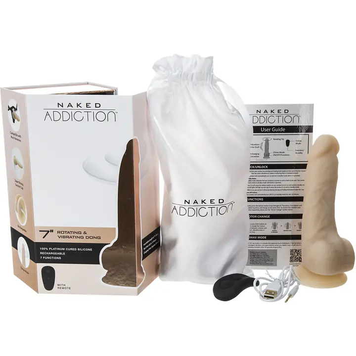 Фалоімітатор з вібрацією та ротацією Naked ADDICTION Chris 7″ Rotating&Vibrating Dong,пульт ДК - Master