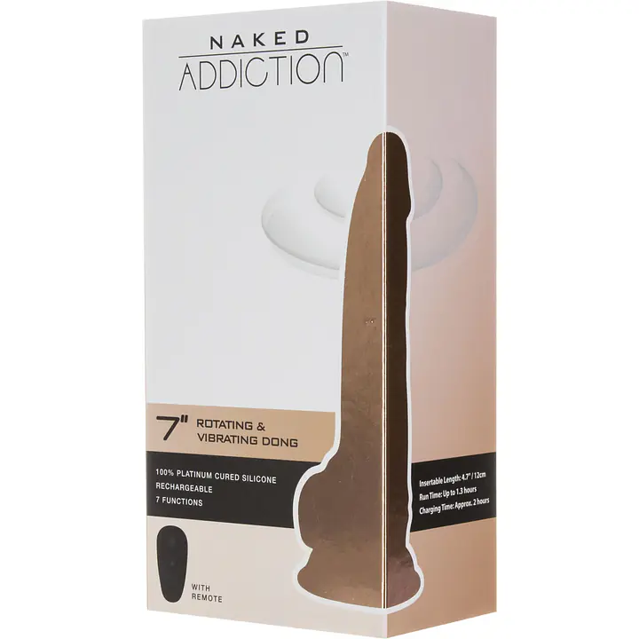 Фалоімітатор з вібрацією та ротацією Naked ADDICTION Chris 7″ Rotating&Vibrating Dong,пульт ДК - Master