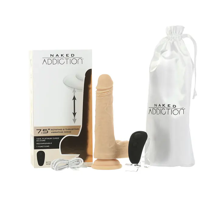 Фалоімітатор з ротацією та пульсацією Naked ADDICTION The Freak 7,5″ Rotating&Thrusting Vibrating - Master