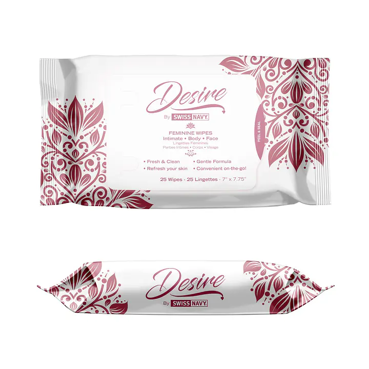 Жіночі очищувальні серветки для тіла та обличчя Desire by Swiss Navy Feminine Wipes 25 шт - Master