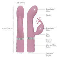 Розкішний вібратор-кролик Pillow Talk - Kinky Pink з кристалом Сваровські, потужний - Master