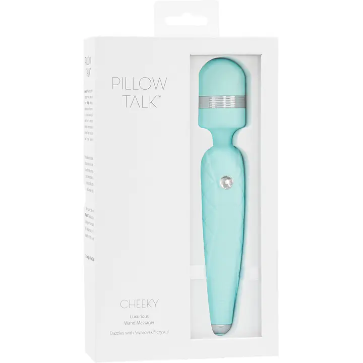Розкішний вібромасажер PILLOW TALK - Cheeky Teal з кристалом Swarovsky, плавне підвищення потужності - Master