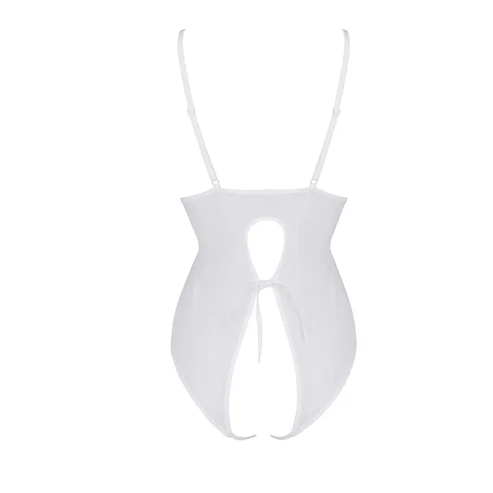 Боді з ажурним декором та відкритим кроком Passion URSULA BODY XXL/XXXL, white - Master