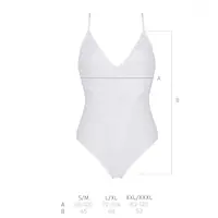 Боді з ажурним декором та відкритим кроком Passion URSULA BODY XXL/XXXL, white - Master