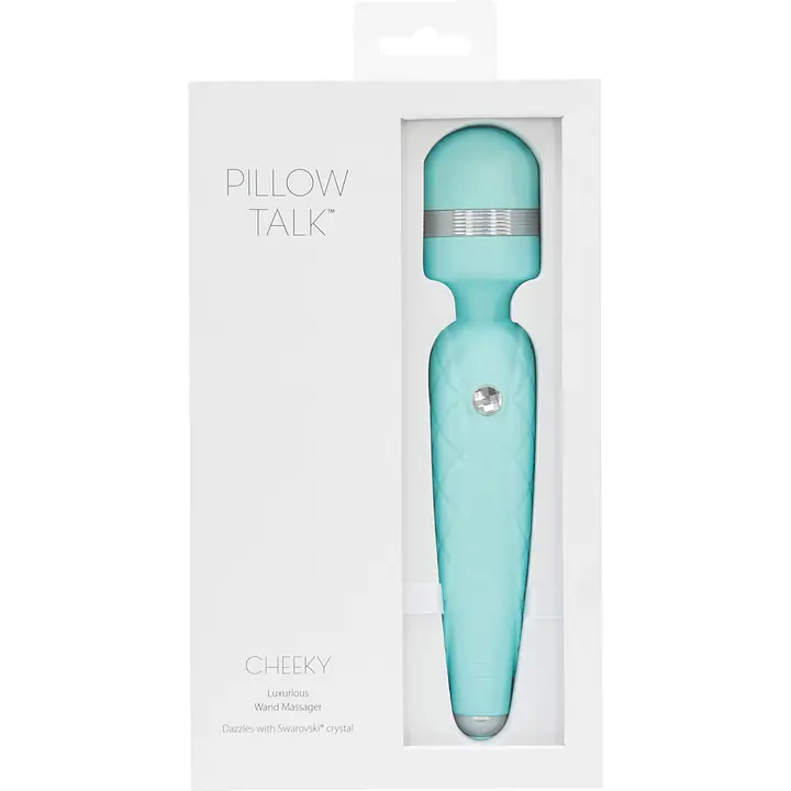 Розкішний вібромасажер PILLOW TALK - Cheeky Teal з кристалом Swarovsky, плавне підвищення потужності - Master