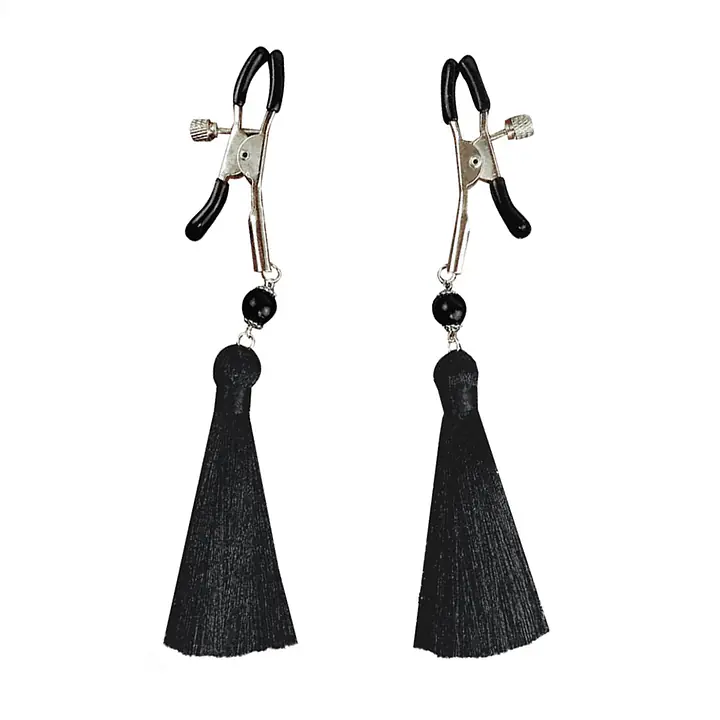 Затискач для сосків Art of Sex - Nipple clamps Black Tassels - Master