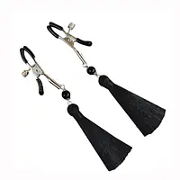 Затискач для сосків Art of Sex - Nipple clamps Black Tassels - Master