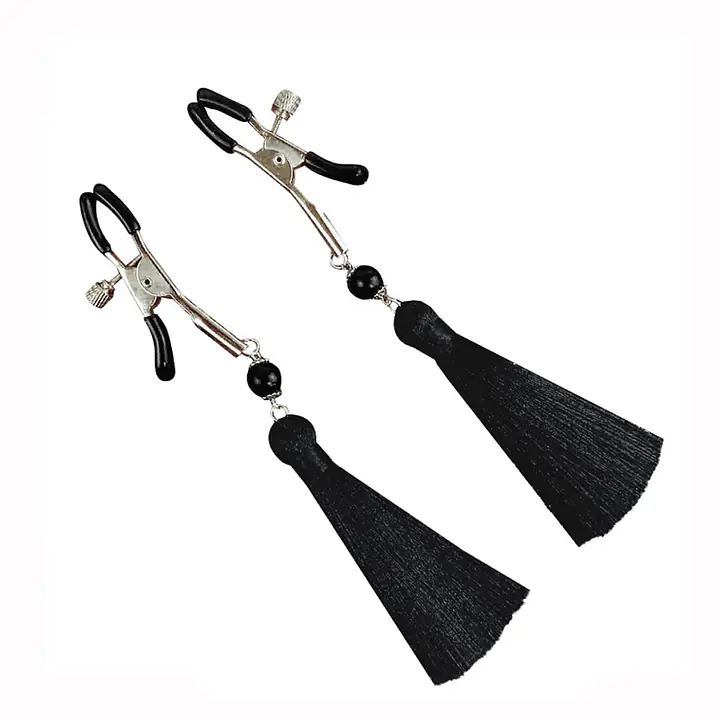Затискач для сосків Art of Sex - Nipple clamps Black Tassels - Master