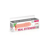 Насадка на член Real Body — Real Extender DICKY із закритою головкою та кільцем для мошонки - Master