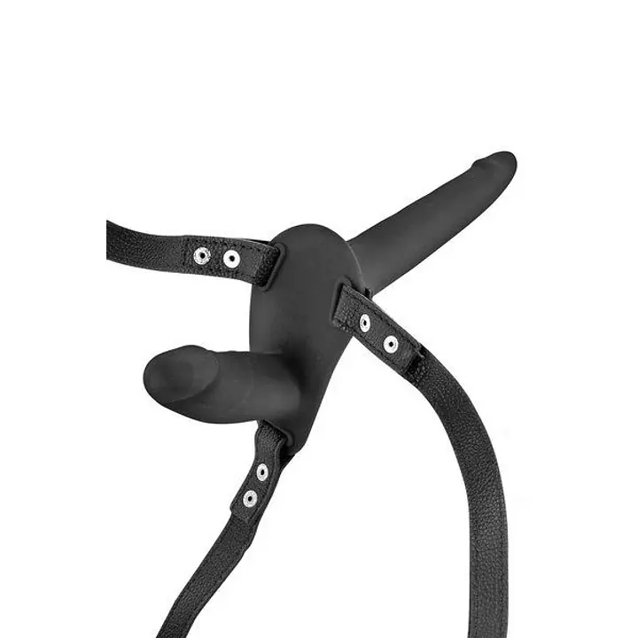 Подвійний страпон Fetish Tentation Strap-On with Double Dildo Black - Master