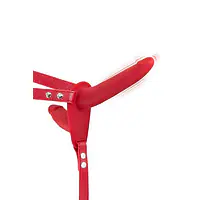 Подвійний страпон з вібрацією Fetish Tentation Vibrating Strap-On with Double Dildo Red - Master