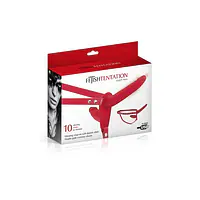 Подвійний страпон з вібрацією Fetish Tentation Vibrating Strap-On with Double Dildo Red - Master